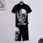 philipp plein survetement homme short 2020 qp half skull black